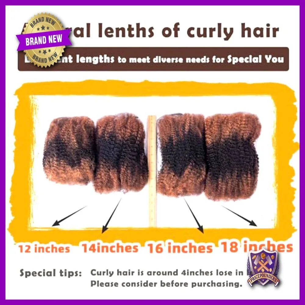 Afro Kinky Curly Human Hair Bulk 50g Pack for Locs Twist Braids